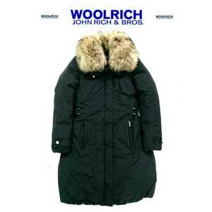 即完売 14AW WOOLRICH ウールリッチ 高性能透湿・撥水 高級リアルラクーンファーダウンコート レディース XS 美品 