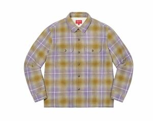 未開封　shearling lined flannel shirt xl シュプリーム フェイクシアリングライン フランネルシャツ　オリーブ