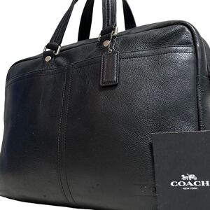 1円～【入手困難品】定価10万円 コーチ COACH トートバッグ ビジネスバッグ ブリーフケース A4 2way レザー メンズ レディース ブラック 黒