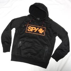 SPY スパイ 美品 撥水パーカー Mサイズ◎WATER PROOF HOODIE◎オレンジ色 ボックスロゴ◎裏起毛 保温 暖か