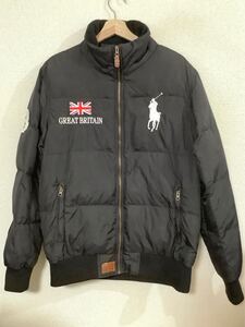 POLO RALPHLAUREN ラルフローレン　ビックポニー　ダウンジャケット　ナイロンジャケット　ブラック　セレクト　メンズ　古着　XXL