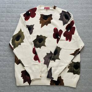 極美品 supreme 22ss Nate Lowman Sweater 弾痕 シュプリーム ネイトローマン アート