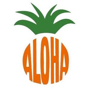 【オリジナル】ハワイアンステッカー・XSサイズ・パイナップルaloha・3　シール・スーツケース・水筒・自転車・車