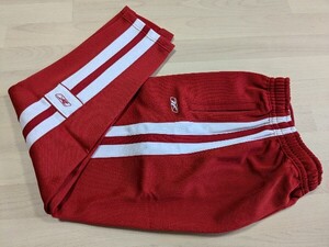 Mサイズ　Reebok　リーボック　トレーニングパンツ　赤 2本白ライン　ジャージ　下のみ　部活　体育　新品　タグ付き　