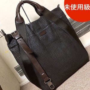 98Y240601B 未使用級 GIORGIO ARMANI ジョルジオアルマーニ メンズ トートバッグ ビジネスバッグ 検 リュック ショルダー レザー