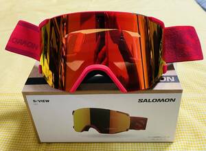 【24モデル新品・即決】未使用SALOMON S/VIEW RED レッドレンズ サロモンゴーグル 全天候レンズ レッド25%OFF 