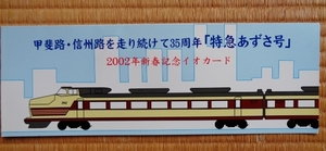 特急「あずさ」35周年記念イオカード（新宿駅発行・使用済）