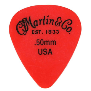 Martin 18AP5050 Red .50mm ピック 12枚セット〈マーティン〉