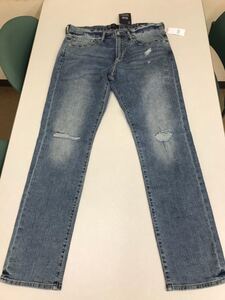 ●GAP●新品●デニム●スリム●ウエスト86cmX股下81cm●ギャップ●USED加工●色落ち・穴あき●ジーンズ●ストレッチ入り●RO2-2N