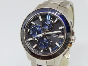 【美品】カシオ CASIO OCW-S4000C-1AJF オシアナス マンタ 江戸切子 サファイアガラスベゼル ソーラー電波 メンズ腕時計