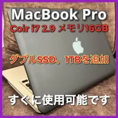 高スペック ケース付き MacBook Pro Corei7 増設SSD 1TB