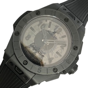 ウブロ HUBLOT ビッグバン GMT オールブラックヨウジヤマモト 471.CI.1114.RX.YOY20 ブラック セラミック/ラバーベルト 腕時計 メンズ 中古