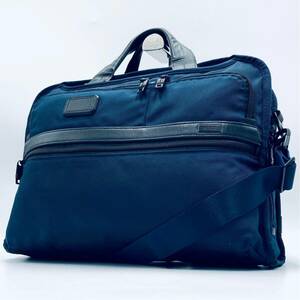 [数回使用のみ 極美品][即完売 名作コラボ] TUMI×SHIPS トゥミ シップス ALPHA2 2way メンズ ビジネスバッグ ブリーフケース A4+PC可 紺