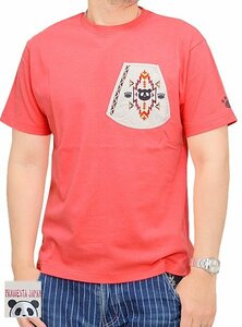 マスクポケット半袖Tシャツ◆PANDIESTA JAPAN ピンクXLサイズ 582356 パンディエスタジャパン パンダ 刺繍