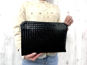 極美品 BOTTEGA VENETA ボッテガヴェネタ イントレチャート クラッチバッグ 書類バッグ バッグ レザー 茶 A4収納可 メンズ 79922Y