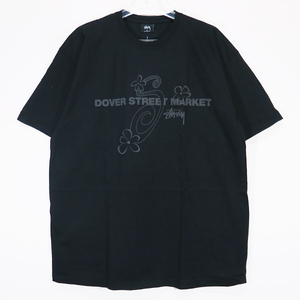 STUSSY ステューシー x DOVER STREET MARKET DSM S FLOWER 15TH PIG DYE TEE エス フラワー ピグ ダイ Tシャツ ブラック Mayz