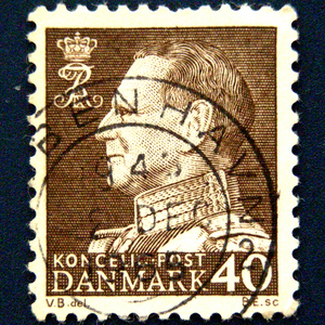 【デンマーク 使用済切手】フリードリヒ９世１枚 1961-1962年[King Frederik IX] DANMARK王室切手 使用済１枚　切手[f53]