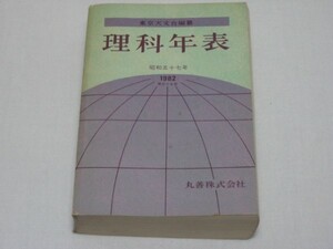 理科年表　昭和５７年　1982年　東京天文台編纂　丸善