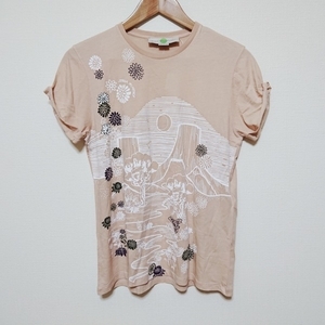 ステラマッカートニー stellamccartney 半袖Tシャツ サイズ36 M - ベージュ×白×マルチ レディース クルーネック/フラワー(花) トップス