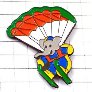 ピンバッジ・ぞうのババールのスキー象パラシュート絵本 BABAR◆フランス限定ピンズ◆レアなヴィンテージものピンバッチ