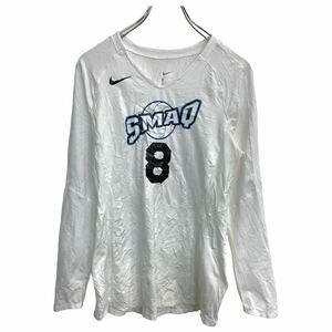 NIKE ロングTシャツ Mサイズ ナイキ ユニフォーム スポーツ ホワイト 古着卸 アメリカ仕入 t2406-3821