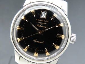 1円 稼動品★正規品 LONGINES ロンジン L1.611.4 コンクエスト ヘリテージ 自動巻き 純正ブレス デイト メダリオン メンズ腕時計 SSCLG664