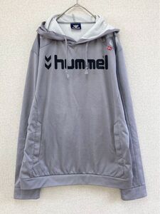 hummel　ヒュンメル　プルオーバーパーカー　スポーツパーカー　フーディ　グレー　メンズ　Mサイズ　サッカー　フットサル