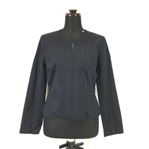 3.3万タグ付新古品★Natural beauty★ノーカラー/ジャケット【Womens size -M/38/紺/Navy】Tops/Shirts◆BH197