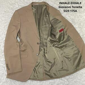 美品 INHALE EXHALE インヘイルエクスヘイル イタリア製生地 Giovanni Tonella 使用 モヘヤ混 テーラードジャケット サイズ175A ベージュ