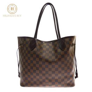 1円スタート LOUIS VUITTON ルイヴィトン ネヴァーフルMM N51105 SP1099 ダミエ エベヌ トートバッグ ゴールド金具 ショルダー ブラウン