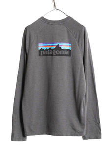 18年製 パタゴニア プリント ライトウェイト スウェット メンズ L 古着 Patagonia 長袖Tシャツ ロンT P6 バックプリント トレーナー 裏起毛