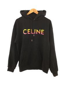 CELINE◆22AW/パーカー/L/コットン/ブラック/プリント/2Y753670Q