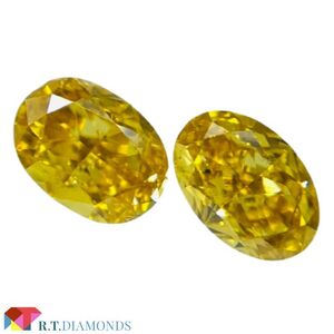 FANCY VIVID ORANGE YELLOW 0.149ct＆0.174ct/OV/RT2471/CGL