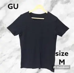 GU ジーユー 無地 半袖 Tシャツ 黒 M シンプル