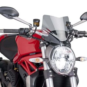 在庫あり Puig 7013H スクリーン バイザー DUCATI MONSTER1200 / MONSTER821 (14-21) [スモーク/ロング] プーチ NEW GENERATION