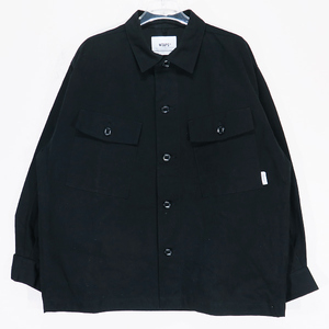 WTAPS ダブルタップス 23AW CBW /LS/COTTON.TWILL 232BRDT-SHM01 BDUタイプ ロングスリーブ コットン ツイル シャツ ブラック 長袖 Maz