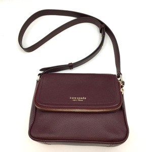 ◎◎ Kate Spade ケイトスペード ショルダーバッグ　ランアラウンド PXR00404 ボルドー やや傷や汚れあり