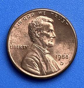 ★アメリカ・コイン 1988年・1セント銅貨(D)★ペニー