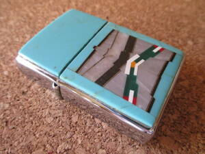 ZIPPO 『Indian art turquoise インディアン アート ターコイズ』2004年1月製造 トルコ石 ナバホ族 オイルライター ジッポ－ 廃版激レア