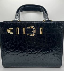 【ITLV9PY9A0EG】ジャン二ヴェルサーチ　GIANNI VERSACE　　クロコ　型押し　ハンドバッグ　レディース　