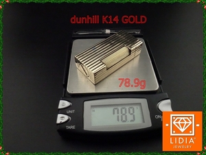 【希少オイルライター】E.D.A　78.9ｇ　DUNHILL　ダンヒル　金１４　K14　585　ローラー　ガス　ライター