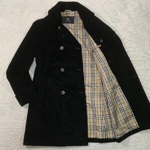 未使用級 バーバリー ブラックレーベル ベルベット コート ノバチェック 黒 L BURBERRY BLACKLABEL ジャケット ブルゾン アウター