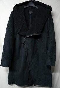 ◆H&M フェイクムートンロングコート 黒◆XL◆