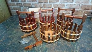 wooden spice basket のバスケット 5個セットで 調味料入れ ラック 未使用展示保管品