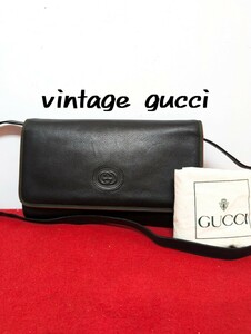 美品 極上！gucci 2wayレザーショルダーバッグ クラッチバッグ ブラック