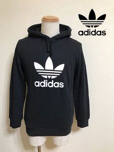 【新品】 adidas originals TREFOIL HOODIE アディダス オリジナルス トレフォイル フーディ スウェットパーカ プルオーバ サイズL 黒 長袖