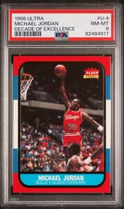 マイケルジョーダン　カード　PSA Michael Jordan 1996 ULTRAMICHAEL JORDANDECADE OF EXCELLENCEFLEER NBA