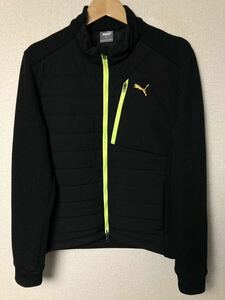 PUMA GOLF プーマ ゴルフ コンビネーション ハイブリッド ナイロン ニット 中綿 ダウン風 ブルゾン ジャケット 黒 ブラック Mサイズ 930336