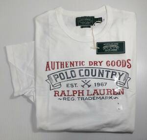 【新品・未使用】USA購入 POLO COUNTRY S/S Tee WHITE Lsize CUSTOM FIT ポロ カントリー 半袖Tシャツ ラルフローレン