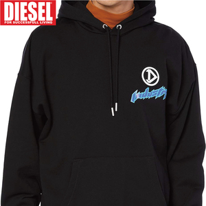 M/新品 DIESEL ディーゼル プルオーバー パーカー スウェット SUMMERE4 メンズ レディース ブランド 黒